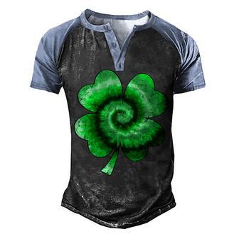 Irish Shamrock Tie Dye Happy St Patricks Day Go Lucky Gift Men's Henley Shirt Raglan Sleeve 3D Print T-shirt - Thegiftio UK