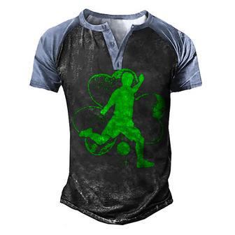Irish Soccer Shamrock Funny Irish St Patrick Day Men Boys Men's Henley Shirt Raglan Sleeve 3D Print T-shirt - Thegiftio UK