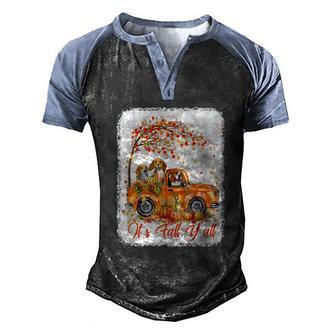 Its Fall Yall Beagle Riding Truck Pumpkin Autumn Fall Men's Henley Shirt Raglan Sleeve 3D Print T-shirt - Thegiftio UK