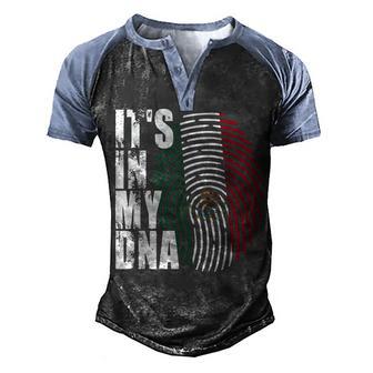 Its In My Dna Mexico Mexican Flag Independence Day Men's Henley Shirt Raglan Sleeve 3D Print T-shirt - Thegiftio UK