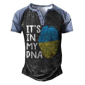 Its In My Dna Ukraine Ukrainian Ukraine Flag Ukraine Men's Henley Shirt Raglan Sleeve 3D Print T-shirt - Thegiftio UK