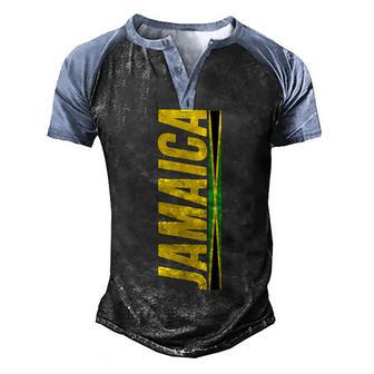 Jamaican Flag Jamaica Color Love Gift Souvenir Men's Henley Shirt Raglan Sleeve 3D Print T-shirt - Thegiftio UK
