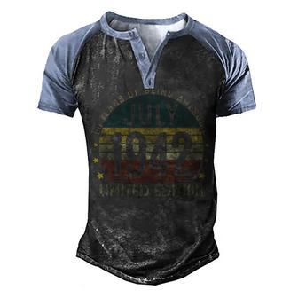 July 1942 80 Years Old Gift For Men Vintage 80Th Birthday Men's Henley Shirt Raglan Sleeve 3D Print T-shirt - Thegiftio UK