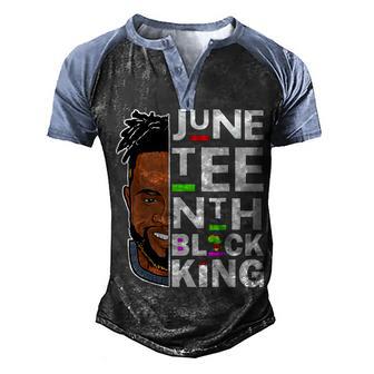 Junenth Black King Melanin Father Dad Son Dad Men's Henley Shirt Raglan Sleeve 3D Print T-shirt - Thegiftio UK