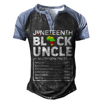 Junenth Black Uncle King Melanin Dad African Father Day Men's Henley Shirt Raglan Sleeve 3D Print T-shirt - Thegiftio UK