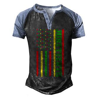 Junenth In A Flag For Black History Day June 19Th 1865 Men's Henley Shirt Raglan Sleeve 3D Print T-shirt - Thegiftio UK