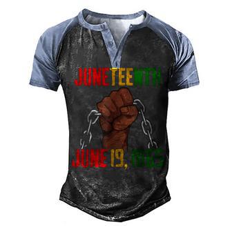 Junenth June 19Th 1865 Junenth Black Freedom Day Flag V2 Men's Henley Shirt Raglan Sleeve 3D Print T-shirt - Thegiftio UK