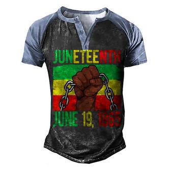 Junenth June 19Th 1865 Junenth Black Freedom Day Flag V4 Men's Henley Shirt Raglan Sleeve 3D Print T-shirt - Thegiftio UK