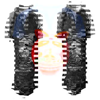 Kawaii Corgi Ramen Cute Japanese Manga Anime For Dog Lovers V2 Men's Henley Shirt Raglan Sleeve 3D Print T-shirt - Thegiftio