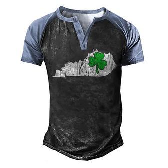 Kentucky State St Patricks Day Kentucky Green Shamrock Men's Henley Shirt Raglan Sleeve 3D Print T-shirt - Thegiftio UK