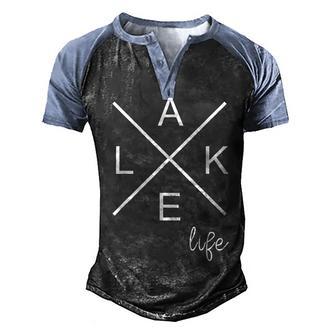 Lake Life Funny Life Is Better At The Lake Lover Camping Men's Henley Shirt Raglan Sleeve 3D Print T-shirt - Thegiftio UK
