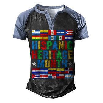 Latin Countries Flag Hispanic Heritage Month Latino Pride Men's Henley Shirt Raglan Sleeve 3D Print T-shirt - Thegiftio UK