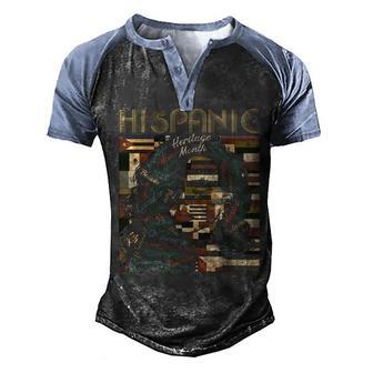 Latina Woman Art Hispanic Heritage Month Latin Country Flags Men's Henley Shirt Raglan Sleeve 3D Print T-shirt - Thegiftio UK
