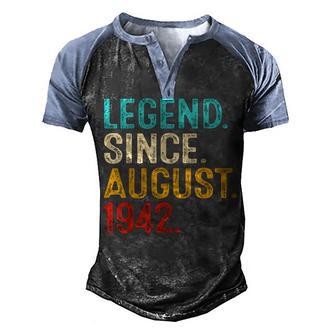Legend Since August 1942 80Th Birthday Gift 80 Years Old Men Men's Henley Shirt Raglan Sleeve 3D Print T-shirt - Thegiftio UK