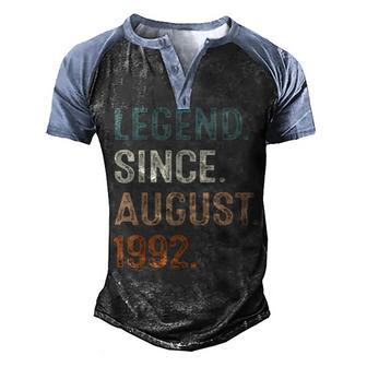 Legend Since August 1992 30Th Birthday Gift 30 Years Old Men Men's Henley Shirt Raglan Sleeve 3D Print T-shirt - Thegiftio UK