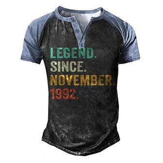 Legend Since November 1992 30Th Bday Gifts 30 Years Old Men Men's Henley Shirt Raglan Sleeve 3D Print T-shirt - Thegiftio UK