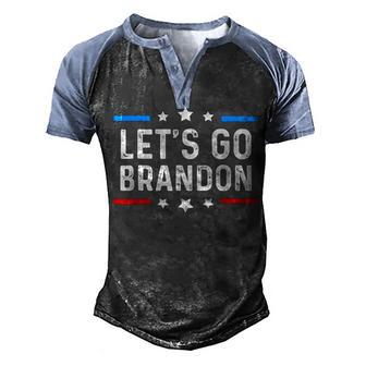 Lets Go Brandon Conservative Anti Liberal American Us Flag Men's Henley Shirt Raglan Sleeve 3D Print T-shirt - Thegiftio UK