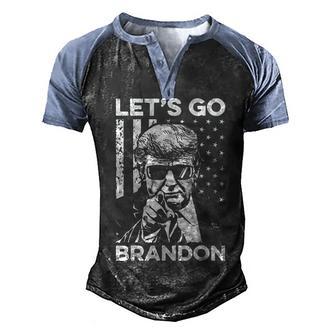 Let’S Go Brandon Conservative Usa Flag Funny Donal Trump Men's Henley Shirt Raglan Sleeve 3D Print T-shirt - Thegiftio UK