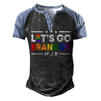 Lets Go Branson Brandon Conservative Us Flag Gay Pride Lgbt Men's Henley Shirt Raglan Sleeve 3D Print T-shirt - Thegiftio UK