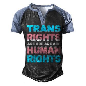 Lgbt Flag Transgender Pride Trans Rights Are Human Rights Men's Henley Shirt Raglan Sleeve 3D Print T-shirt - Thegiftio UK