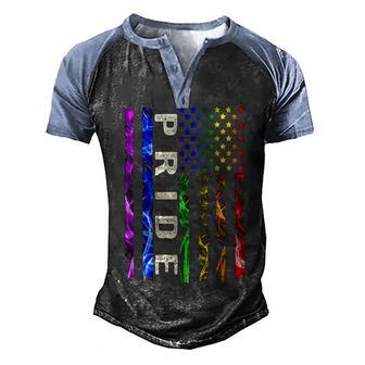 Lgbt Gay Pride Flag Gay Pride 2022 Costume Cool Gifts Men's Henley Shirt Raglan Sleeve 3D Print T-shirt - Thegiftio UK