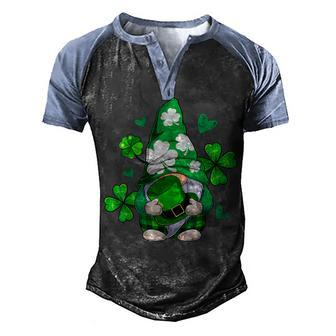 Love Gnomes Irish Shamrock St Patricks Day Four Leaf Clover Men's Henley Shirt Raglan Sleeve 3D Print T-shirt - Thegiftio UK