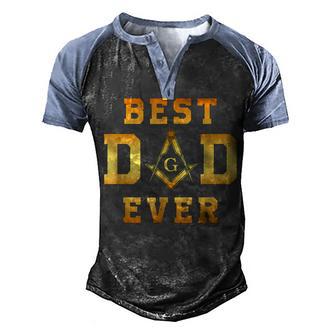 Masonic Best Dad Ever Fathers Day Gift Freemason Men's Henley Shirt Raglan Sleeve 3D Print T-shirt - Thegiftio UK