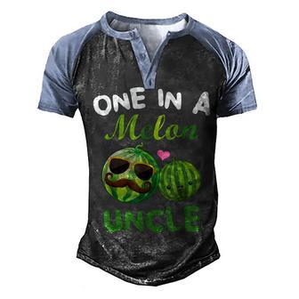 Melons One In A Melon Uncle Glass Bearded Man And Kid Men's Henley Shirt Raglan Sleeve 3D Print T-shirt - Thegiftio UK