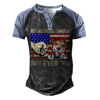 Mens American Flag Best Jack Russell Terrier Dad Fathers Day Gift Men's Henley Shirt Raglan Sleeve 3D Print T-shirt - Thegiftio UK