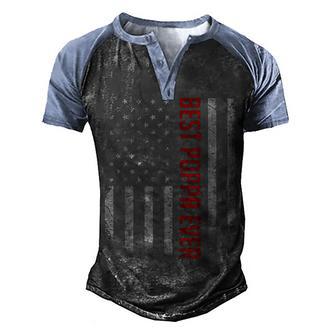 Mens American Flag Dad Gift For Fathers Day Best Poppa Ever Men's Henley Shirt Raglan Sleeve 3D Print T-shirt - Thegiftio UK