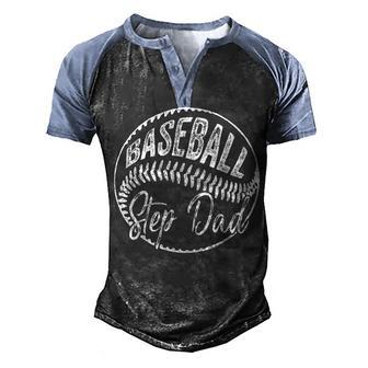 Mens Baseball Step-Dad Funny Fathers Day Gift For Daddy Grandpa Men's Henley Shirt Raglan Sleeve 3D Print T-shirt - Thegiftio UK