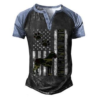 Mens Best Boxer Dad Ever Dog Lover American Flag Gift V2 Men's Henley Shirt Raglan Sleeve 3D Print T-shirt - Thegiftio UK