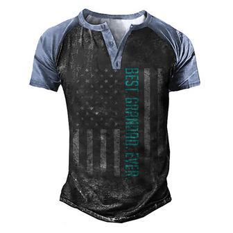 Mens Best Grandad Ever American Flag Gift For Fathers Day Men's Henley Shirt Raglan Sleeve 3D Print T-shirt - Thegiftio UK