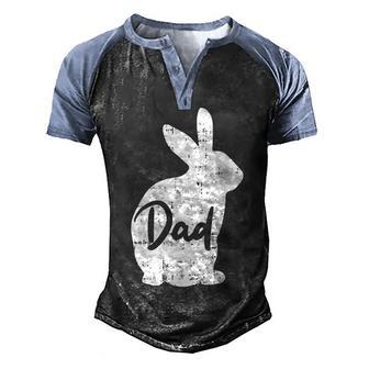 Mens Dad Bunny Easter Day Cute Rabbit Daddy Papa Father Day Men's Henley Shirt Raglan Sleeve 3D Print T-shirt - Thegiftio UK