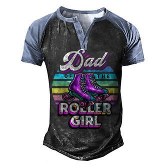 Mens Dad Of Roller Girl Roller Skating Birthday Matching Family Men's Henley Shirt Raglan Sleeve 3D Print T-shirt - Seseable