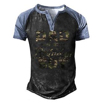 Mens Dad Of The Birthday Boy Dad Camo Matching Family Party Men's Henley Shirt Raglan Sleeve 3D Print T-shirt - Thegiftio UK