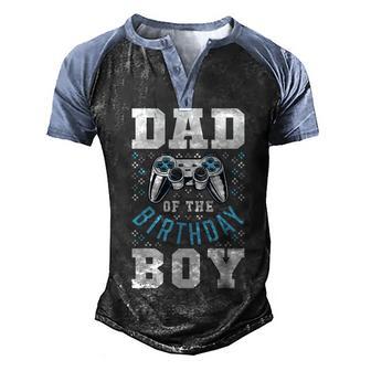 Mens Dad Of The Birthday Boy Matching Video Gamer Birthday Party Men's Henley Shirt Raglan Sleeve 3D Print T-shirt - Thegiftio UK