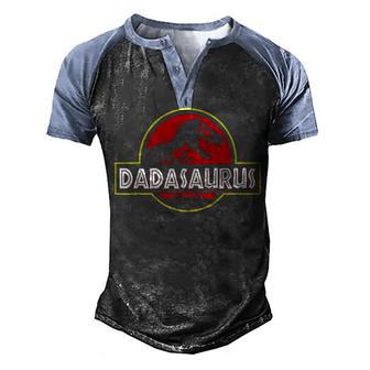 Mens Dadasaurussaurus Rex Dinosaur Funny Dadasaurus Saurus Men's Henley Shirt Raglan Sleeve 3D Print T-shirt - Thegiftio UK