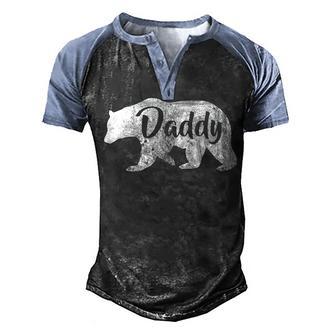Mens Daddy Bear Awesome Camping Men's Henley Shirt Raglan Sleeve 3D Print T-shirt - Thegiftio UK