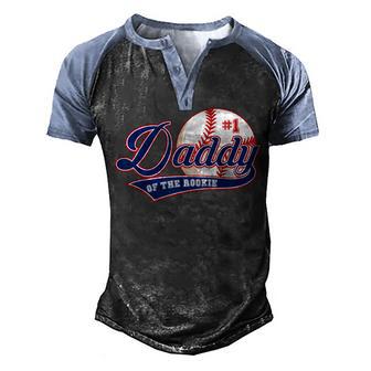 Mens Daddy Of Rookie Of Year 1St Birthday Baseball Theme Matching Men's Henley Shirt Raglan Sleeve 3D Print T-shirt - Thegiftio UK