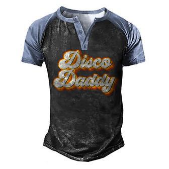 Mens Disco Daddy Retro Matching 60S 70S Party Costume Dad Men's Henley Shirt Raglan Sleeve 3D Print T-shirt - Thegiftio UK