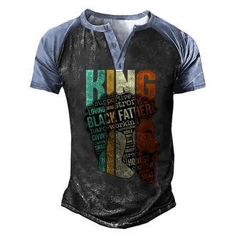 Mens Fathers Day For Dad Strong Black King African American Men's Henley Shirt Raglan Sleeve 3D Print T-shirt - Thegiftio UK