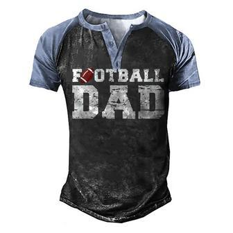 Mens Football Papa Graphic Proud Football Dad Men's Henley Shirt Raglan Sleeve 3D Print T-shirt - Thegiftio UK