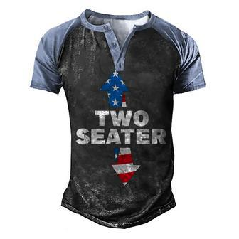Mens Funny 4Th Of July Adult Humor Two Seater Men's Henley Shirt Raglan Sleeve 3D Print T-shirt - Seseable