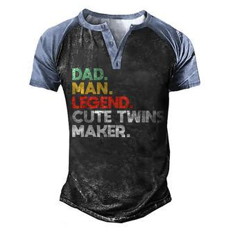 Mens Funny Dad Of Twins Cute Twins Maker Daddy Of Twins 2022 Men's Henley Shirt Raglan Sleeve 3D Print T-shirt - Thegiftio UK