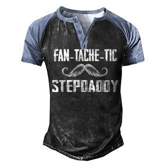 Mens Funny For Fathers Day Fantachetic Stepdaddy Family Men's Henley Shirt Raglan Sleeve 3D Print T-shirt - Thegiftio UK