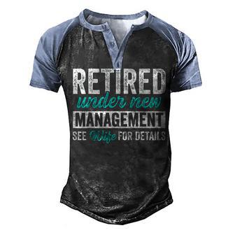Mens Funny Retirement Design Men Dad Retiring Party Humor Lovers Men's Henley Shirt Raglan Sleeve 3D Print T-shirt - Thegiftio UK