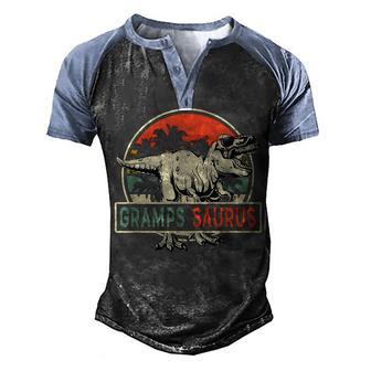 Mens Grampssaurus T Rex Dinosaur Gramps Saurus Fathers Day Gift Men's Henley Shirt Raglan Sleeve 3D Print T-shirt - Thegiftio UK