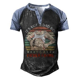 Mens Happy Fathers Day Its Not A Dad Bod Its A Father Figure Men's Henley Shirt Raglan Sleeve 3D Print T-shirt - Thegiftio UK