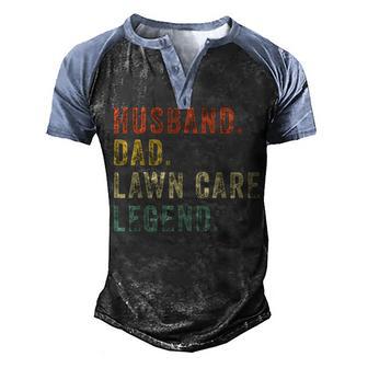 Mens Lawn-Mowing Lawn Care Vintage Funny Dad Gift Men's Henley Shirt Raglan Sleeve 3D Print T-shirt - Thegiftio UK